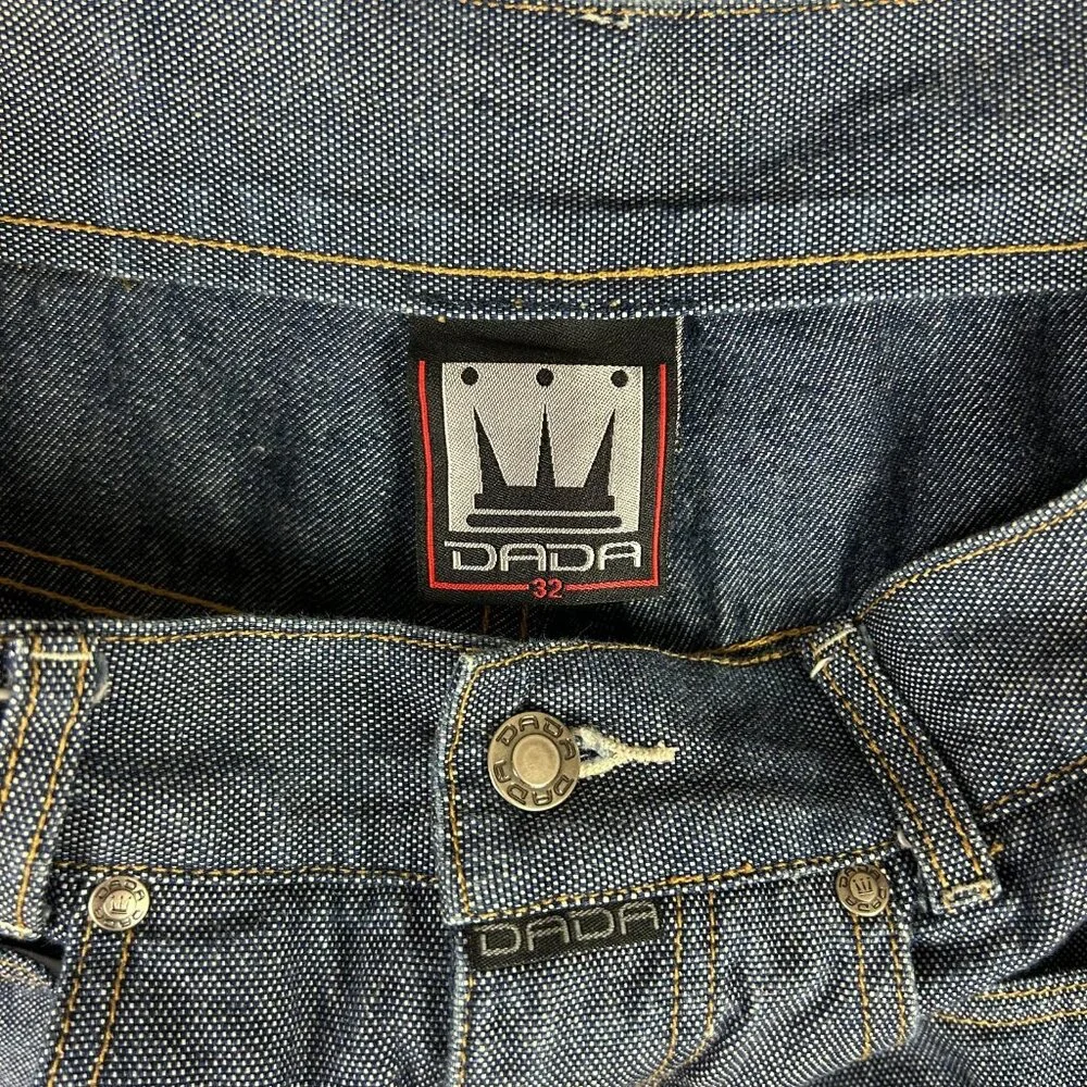 Dada Supreme Baggy Jean Shorts Size 30 JNCO Style Crown Jorts Wide Leg Skate Y2K